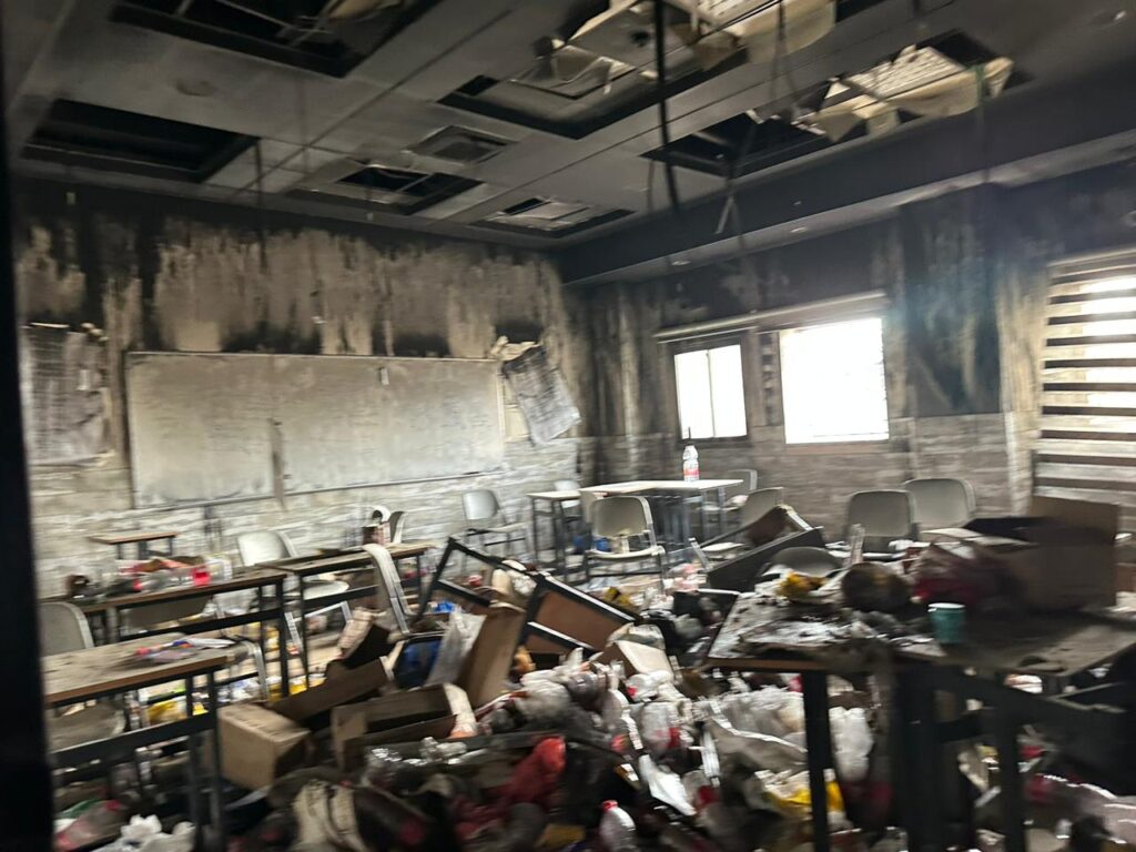 Gaza, school van de zusters van de rozenkrans na de bombardementen, december 2023