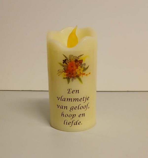 LED-kaars 'Een vlammetje van geloof, hoop en liefde'