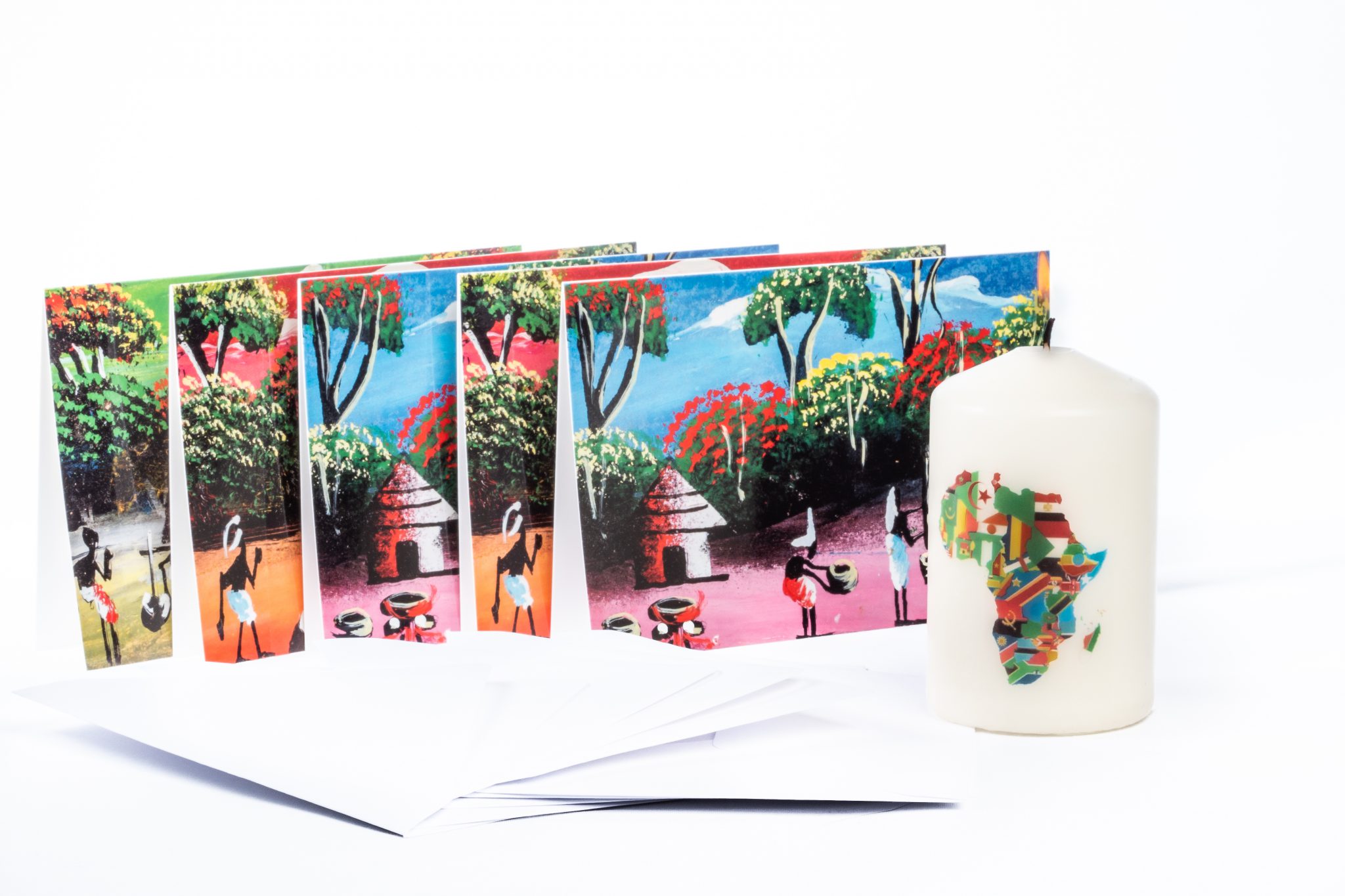 Afrikakaars met vijf wenskaarten 2 Afrikakaars met vijf wenskaarten.