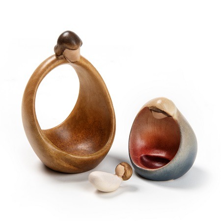 Heilige familie in hout.