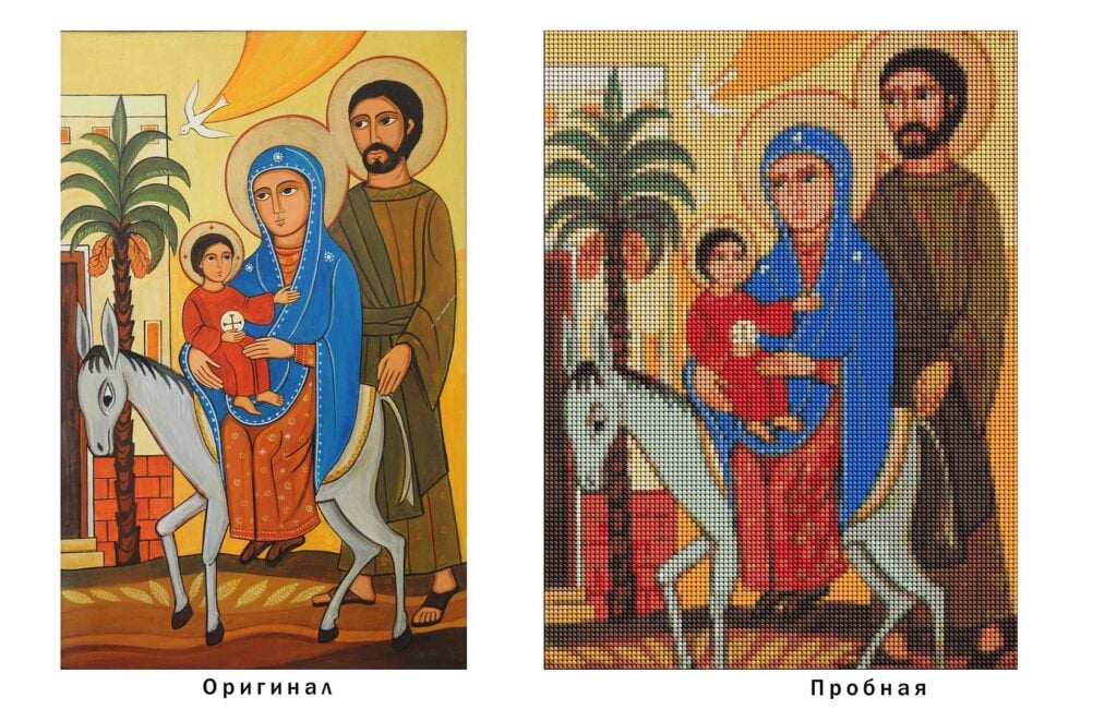 Diamond painting set: icoon van de vlucht naar egypte.