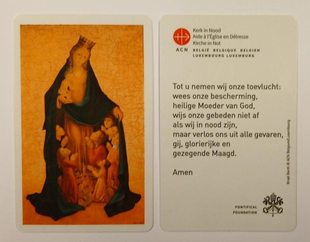 Gebedskaartje moeder gods nl