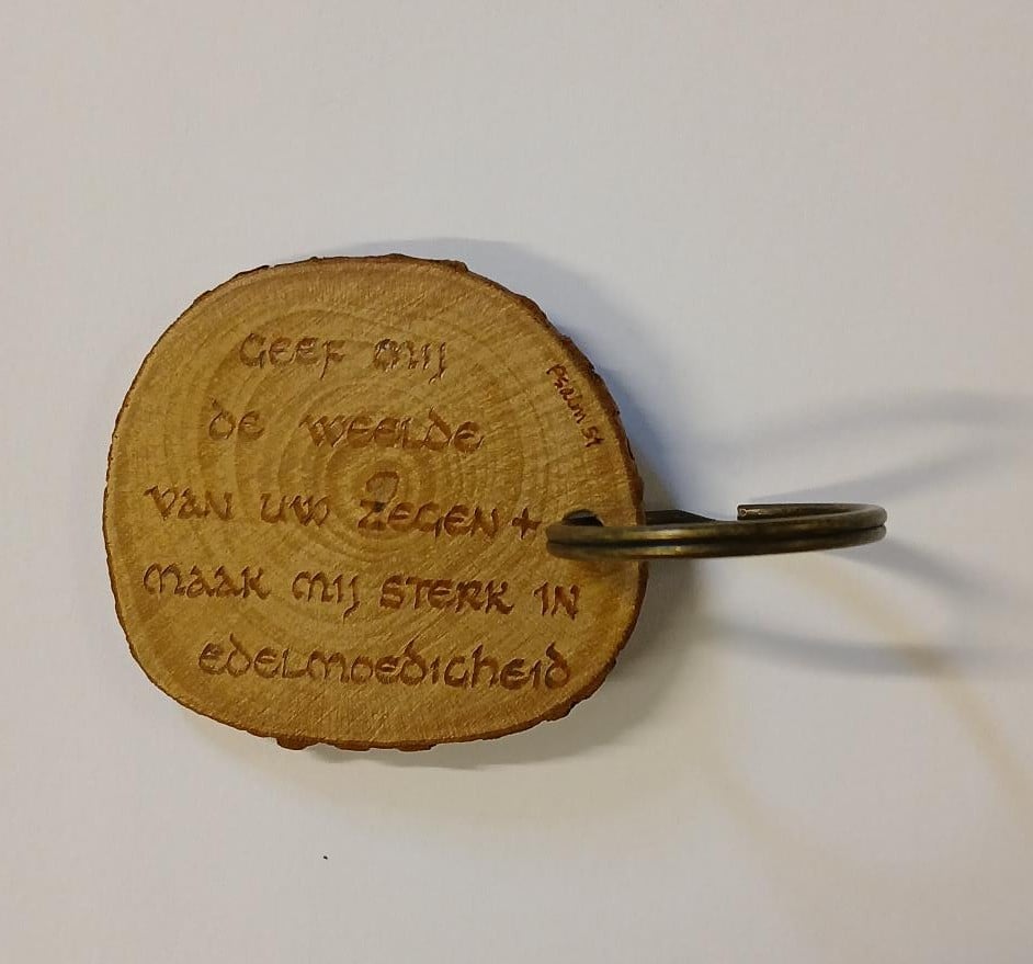 Houten sleutelhanger bijbelvers psalm