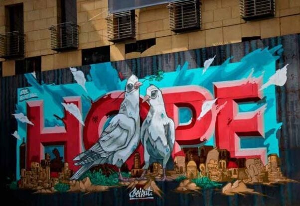 Wenskaart "hope beirut" 1 Wenskaart "hope beirut"