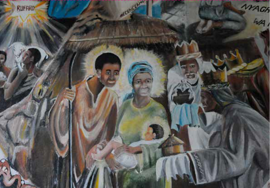 Kerstkaart mozambique aanbidding der wijzen lr